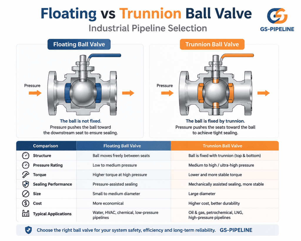 Floating vs Trunnion Ball Valve: Industrial Pipeline Selection Guide for High-Pressure Systems 260623