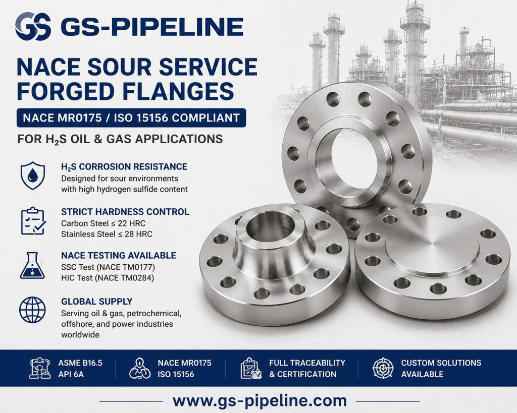 NACE Sour Service Forged Flanges | MR0175 ISO 15156 H₂S Resistant Flanges Manufacturer 260825